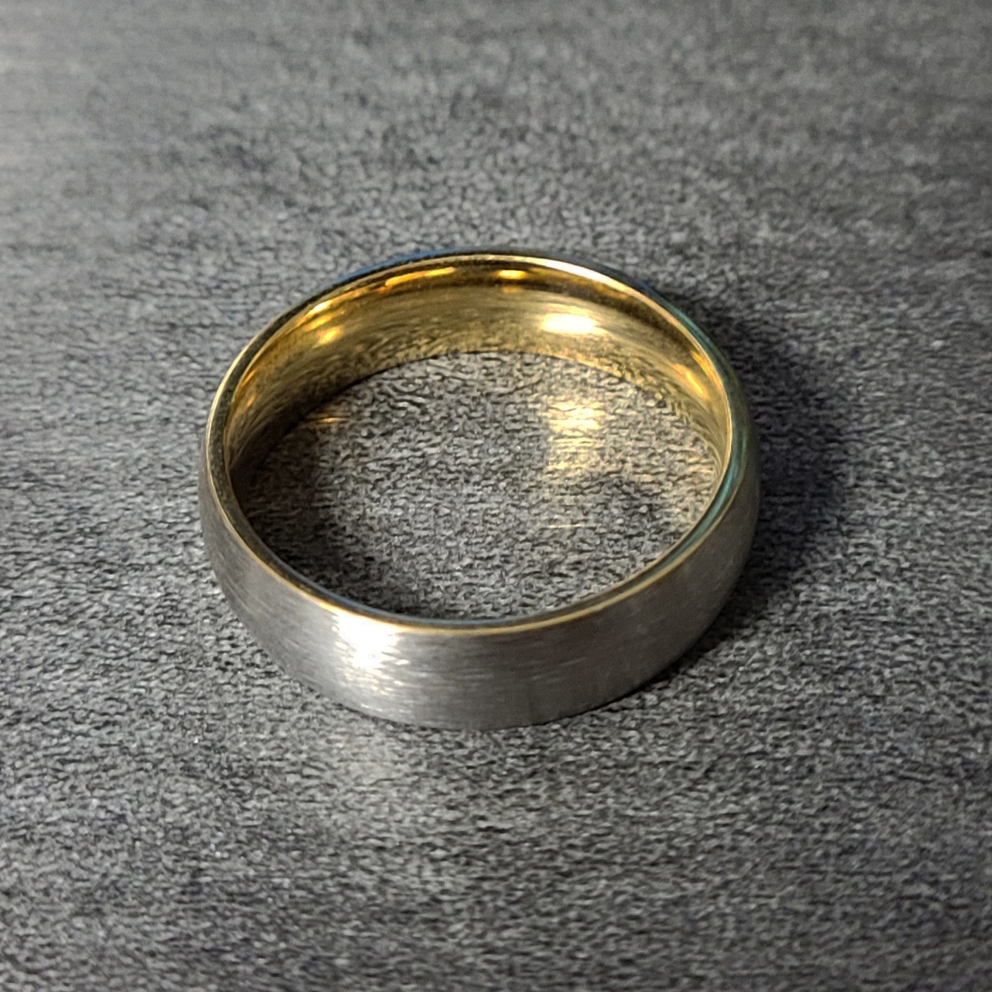 Personalized Women's Titanium Promise Ring - Dome Band Brushed Steel