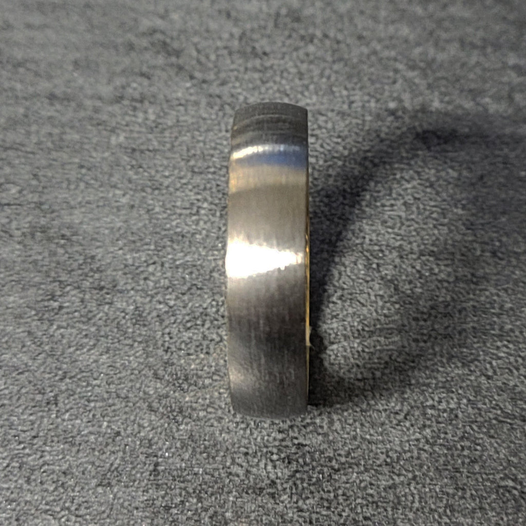 Personalized Women's Titanium Promise Ring - Dome Band Brushed Steel
