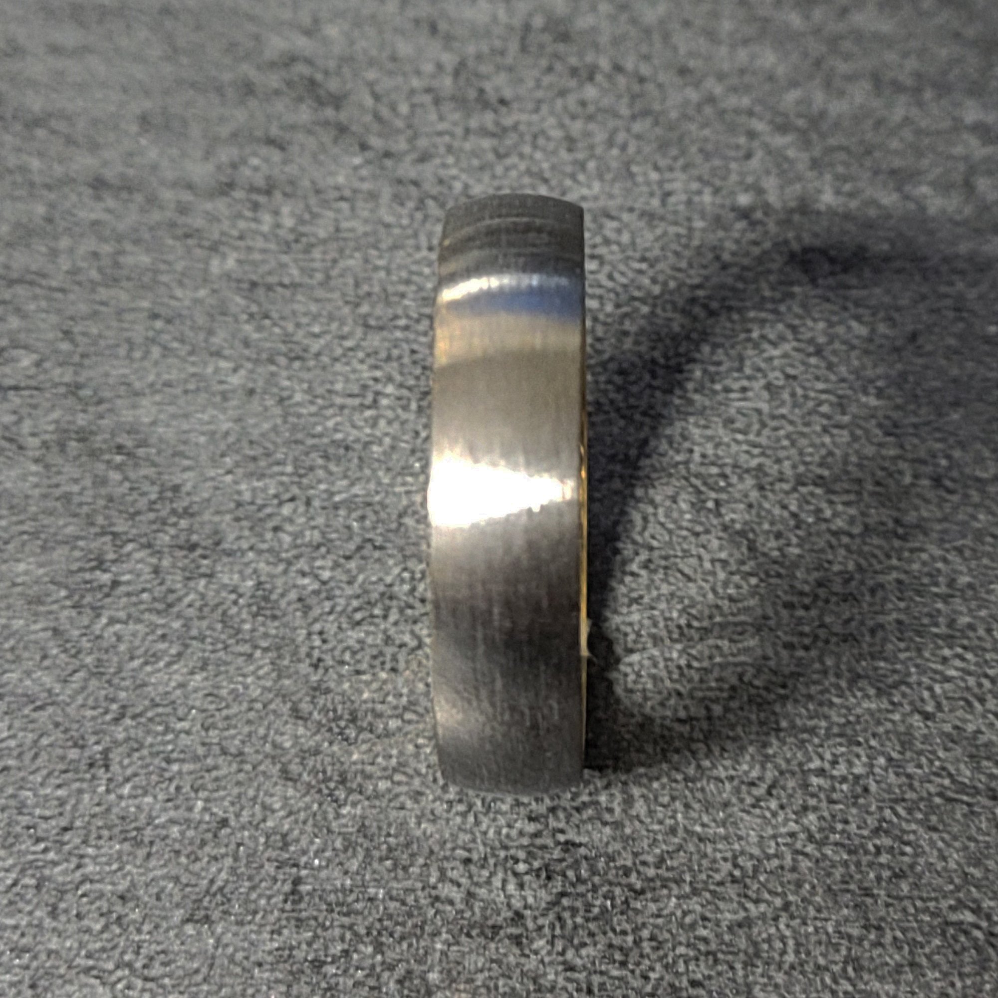 Personalized Women's Titanium Promise Ring - Dome Band Brushed Steel