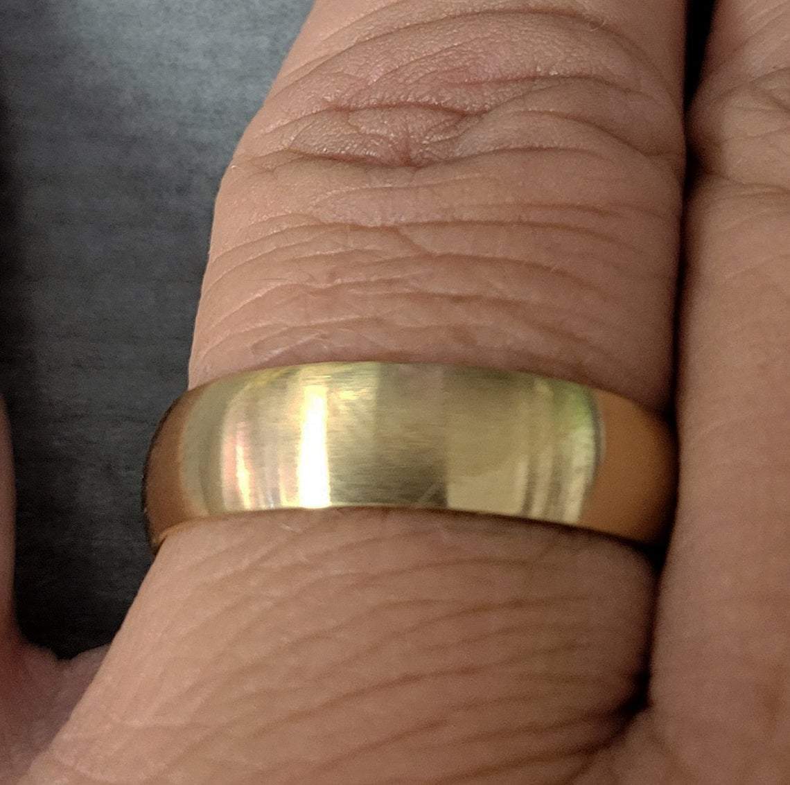 Personalized Women's Wedding Band - Matte 18k Gold Over Stainless Steel