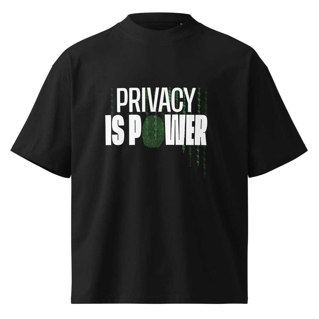 Privacy Is Power – Oversized Organic High-Neck T-Shirt