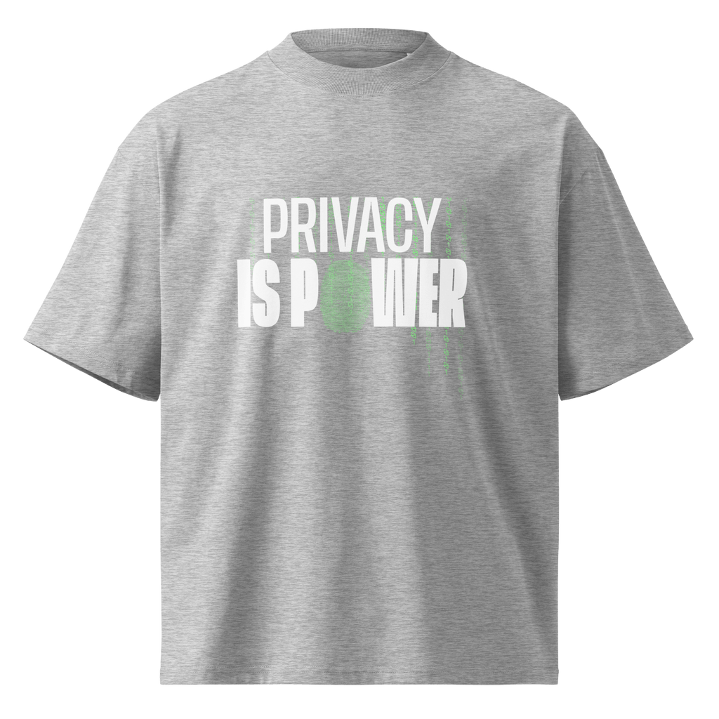 Privacy Is Power – Oversized Organic High-Neck T-Shirt