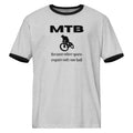 Mountainbiking - Because other sports require only one ball - Funny MTB - Black ringer t-shirt