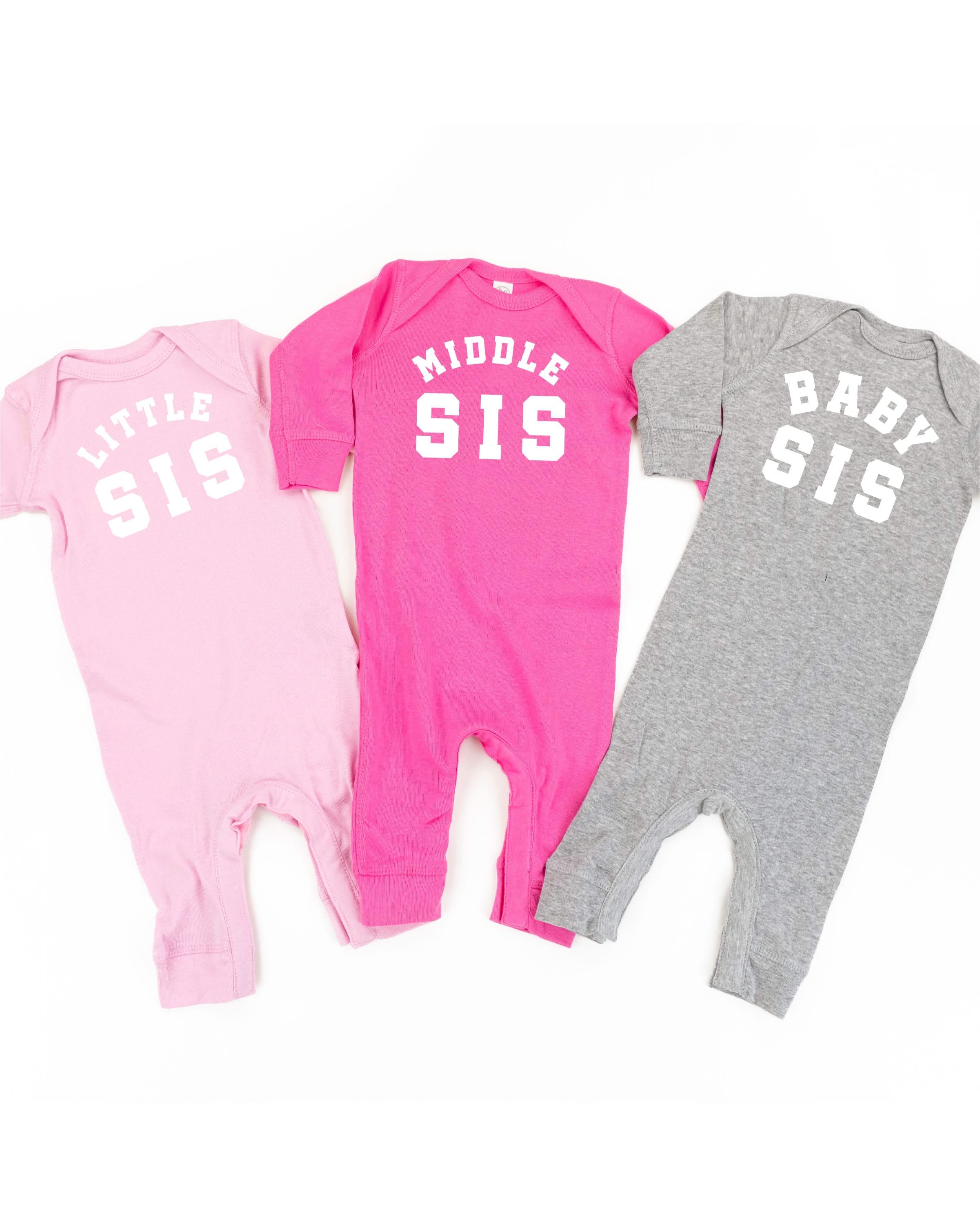 Varsity 'Sis' Sibling Tees - (Choose Your Role) - Baby Sleeper