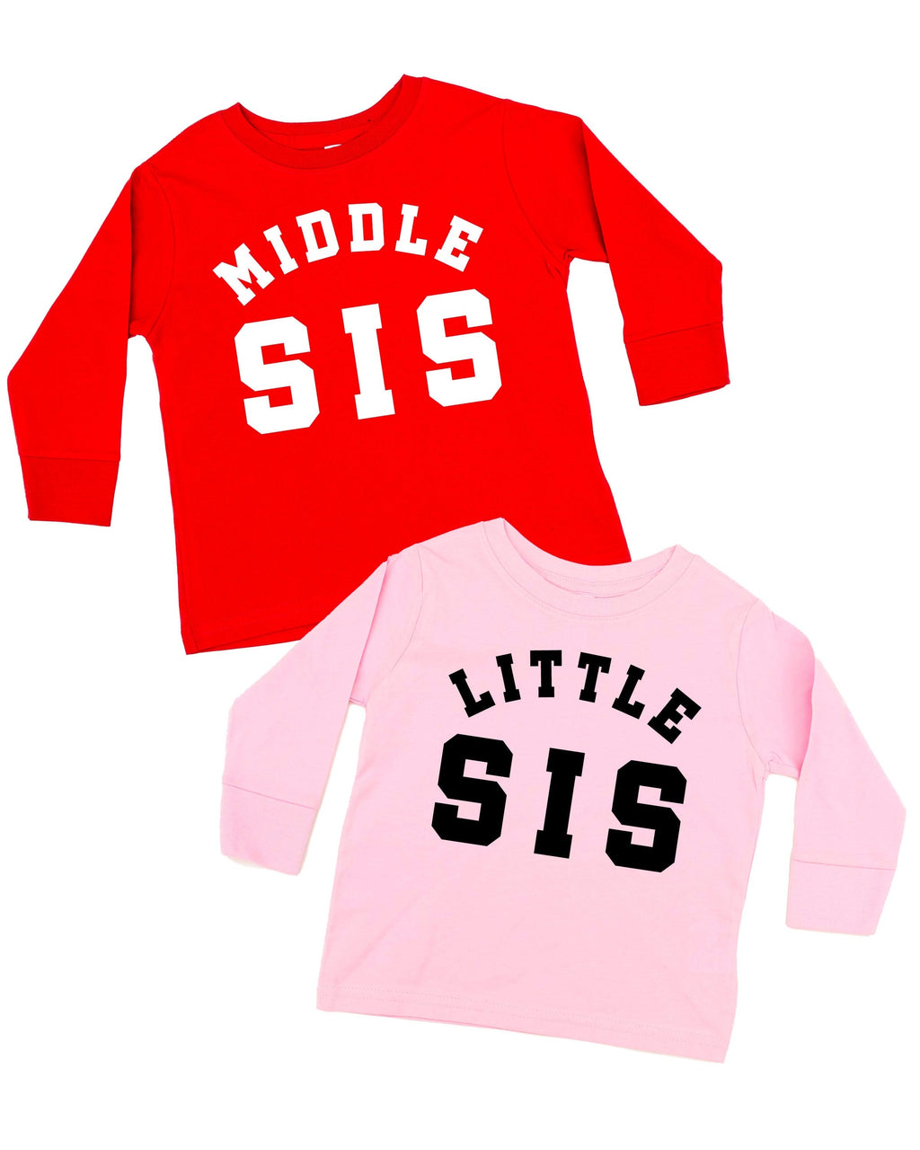 Varsity 'Sis' Sibling Tees - (Choose Your Role) - Child Long Sleeve Tee