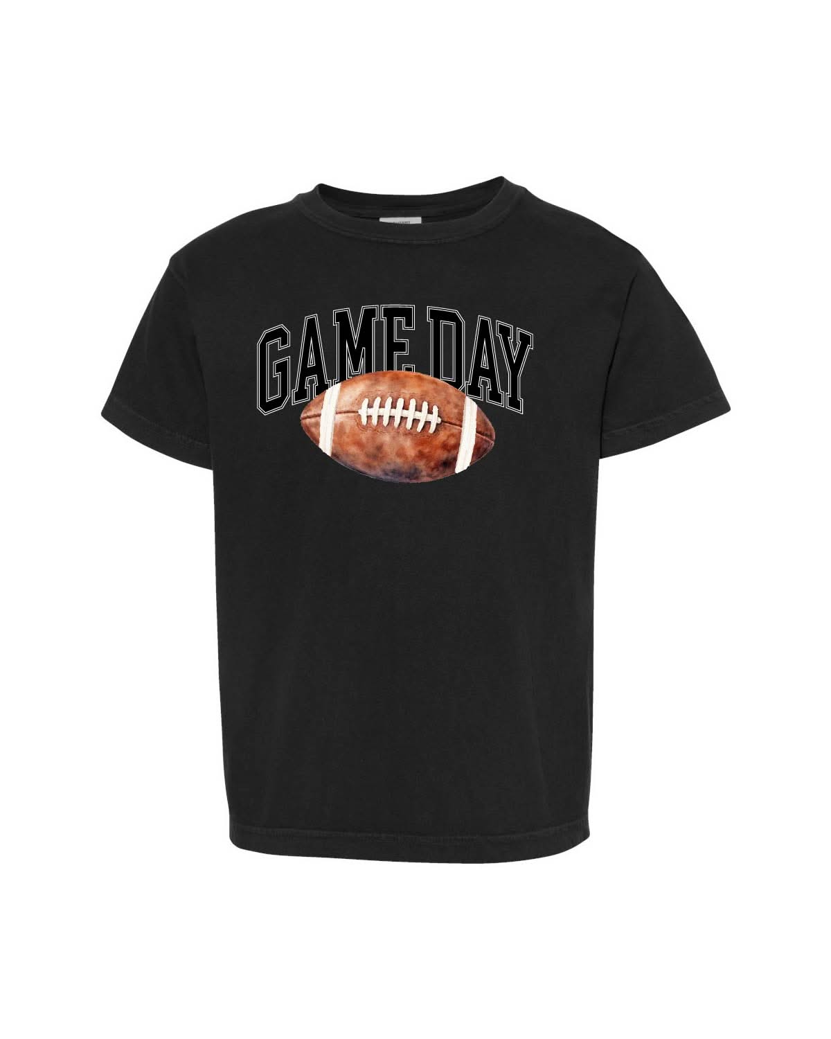 Watercolor Football - Game Day - Youth Comfort Colors Tee