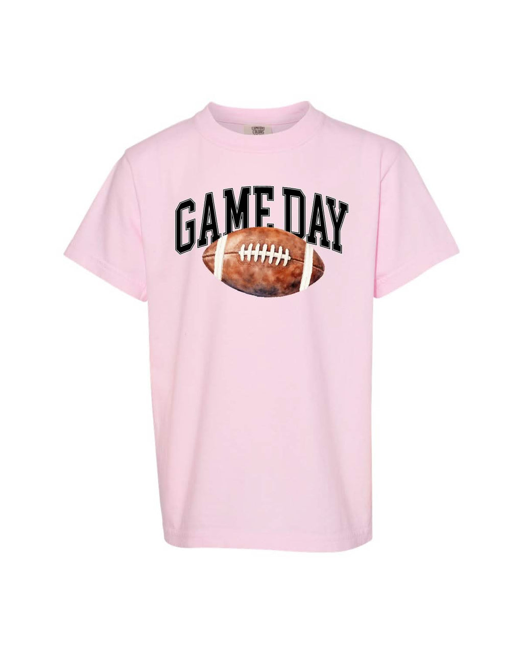 Watercolor Football - Game Day - Youth Comfort Colors Tee