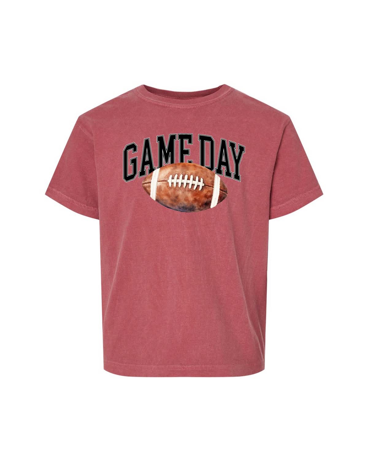 Watercolor Football - Game Day - Youth Comfort Colors Tee