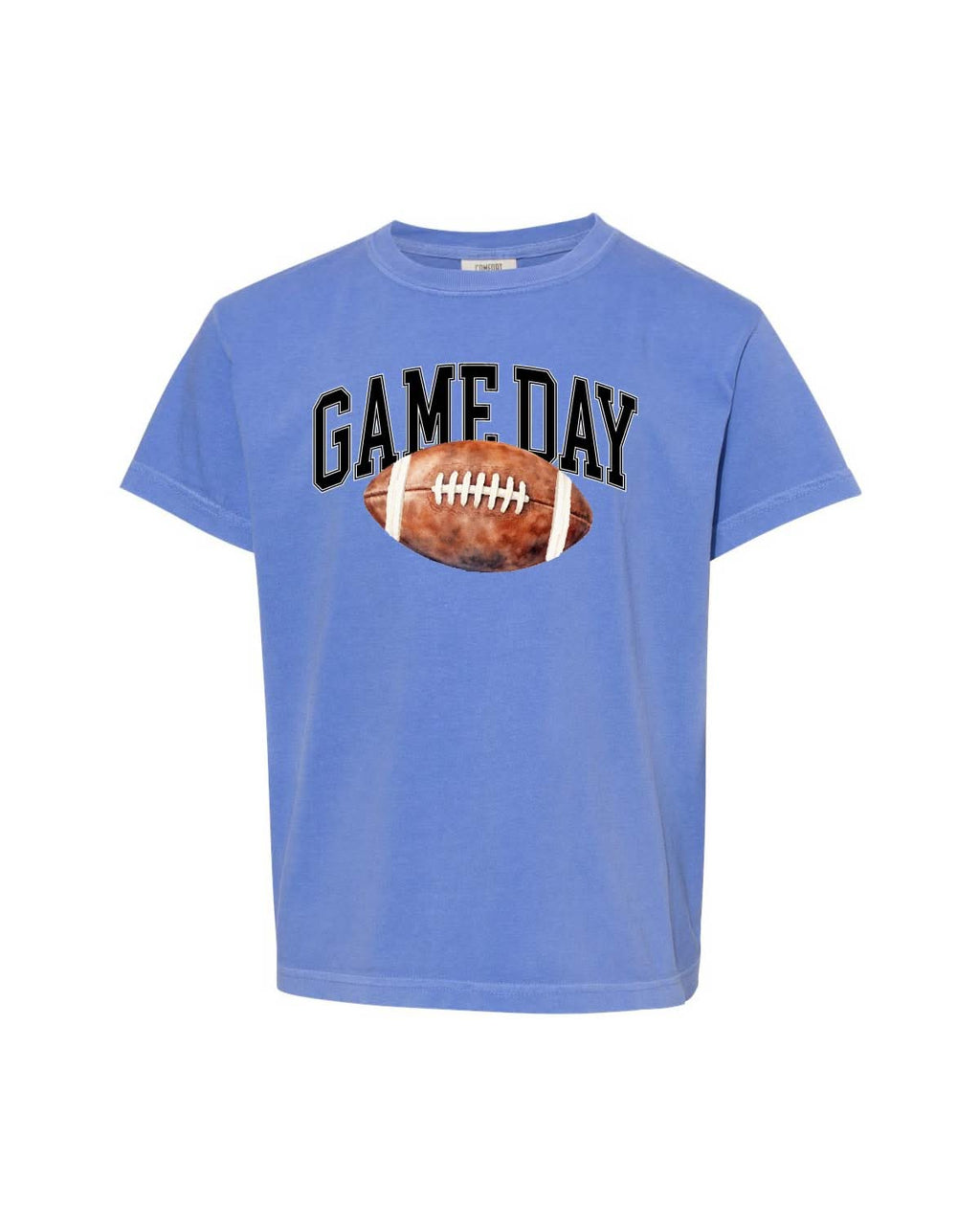 Watercolor Football - Game Day - Youth Comfort Colors Tee