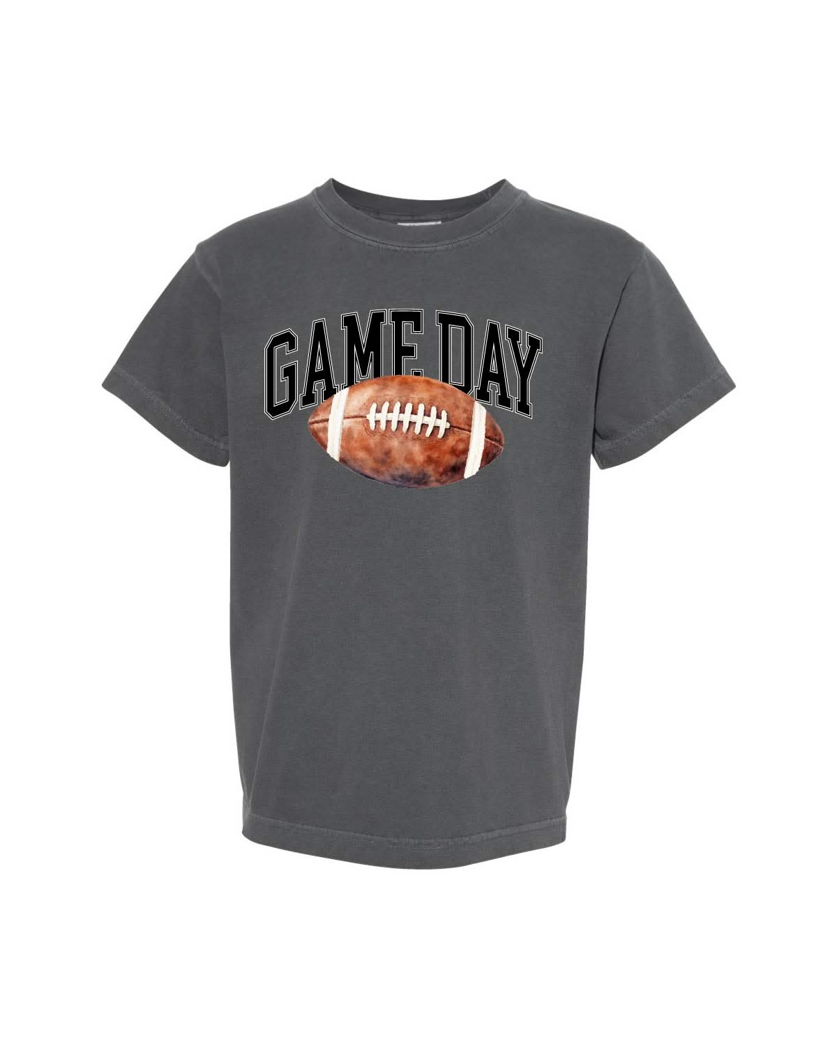 Watercolor Football - Game Day - Youth Comfort Colors Tee