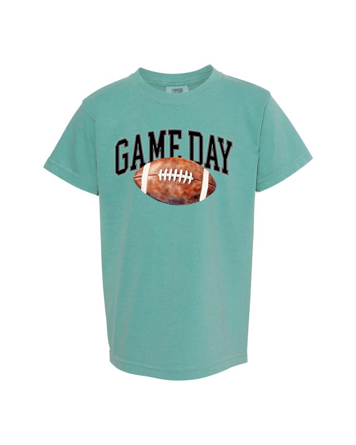 Watercolor Football - Game Day - Youth Comfort Colors Tee
