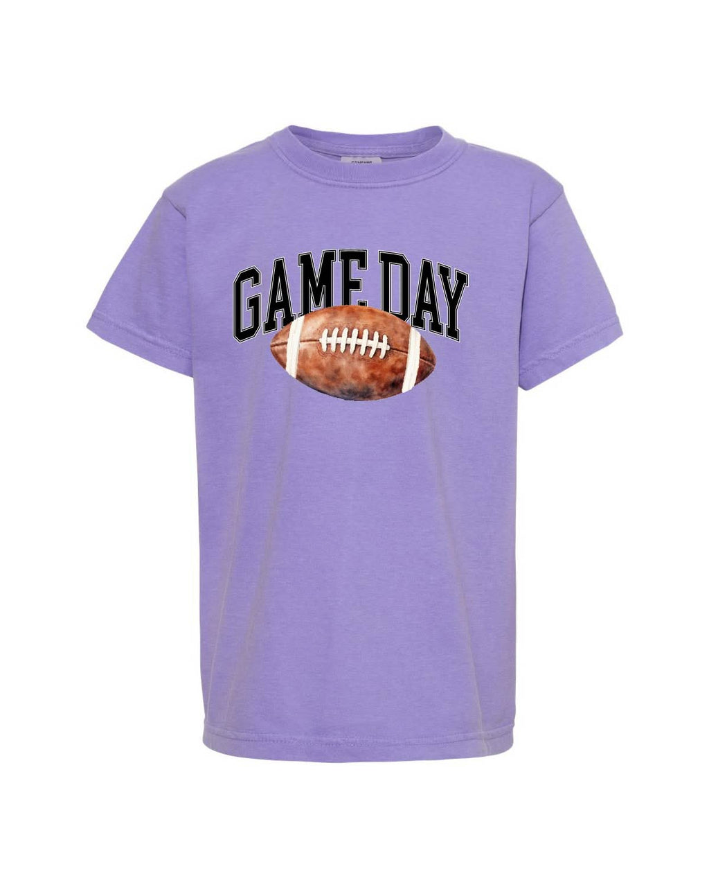 Watercolor Football - Game Day - Youth Comfort Colors Tee