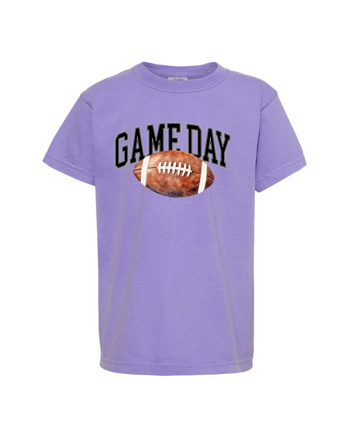 Watercolor Football - Game Day - Youth Comfort Colors Tee