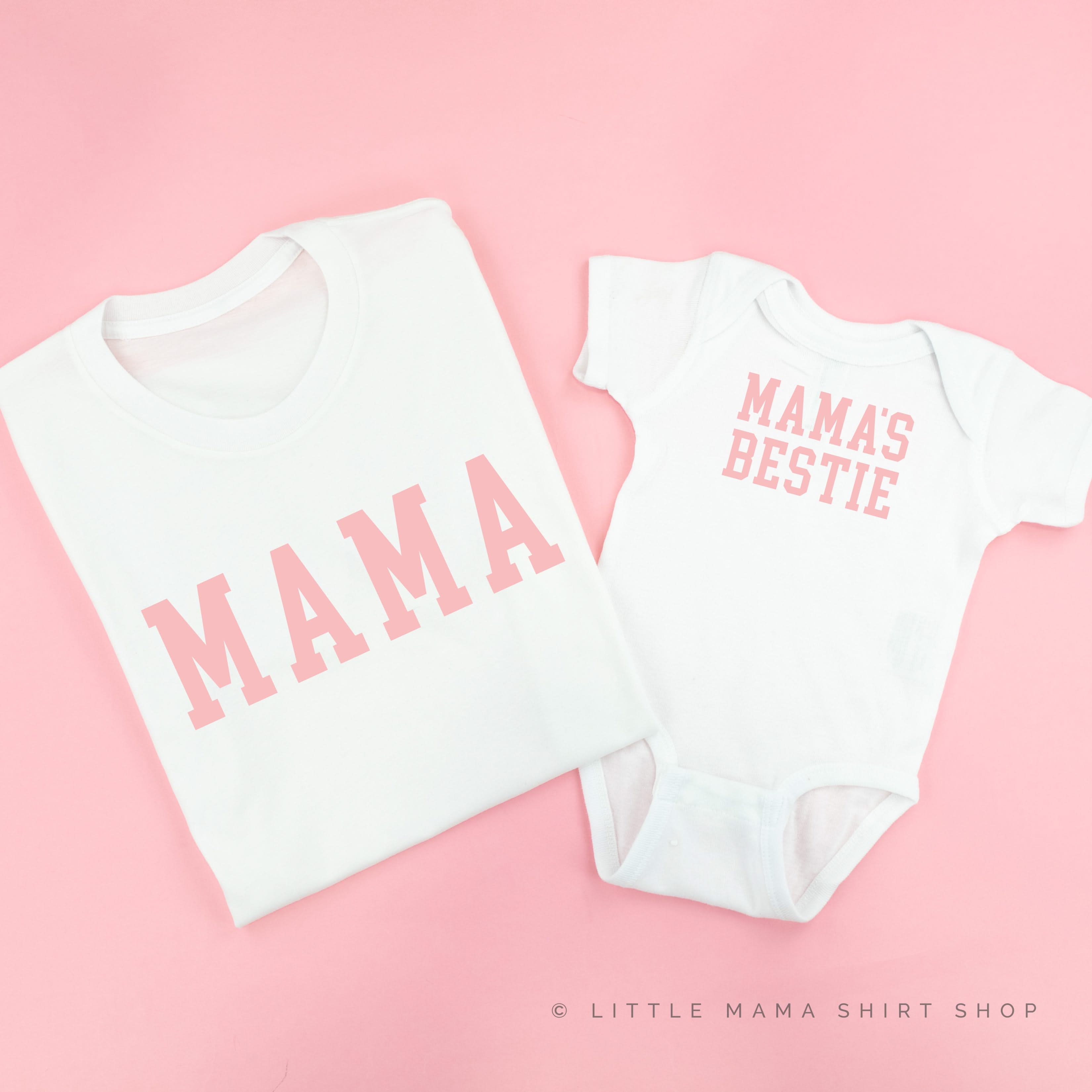 Mama - Varsity / Mama's Bestie - Set of 2 Matching Tees