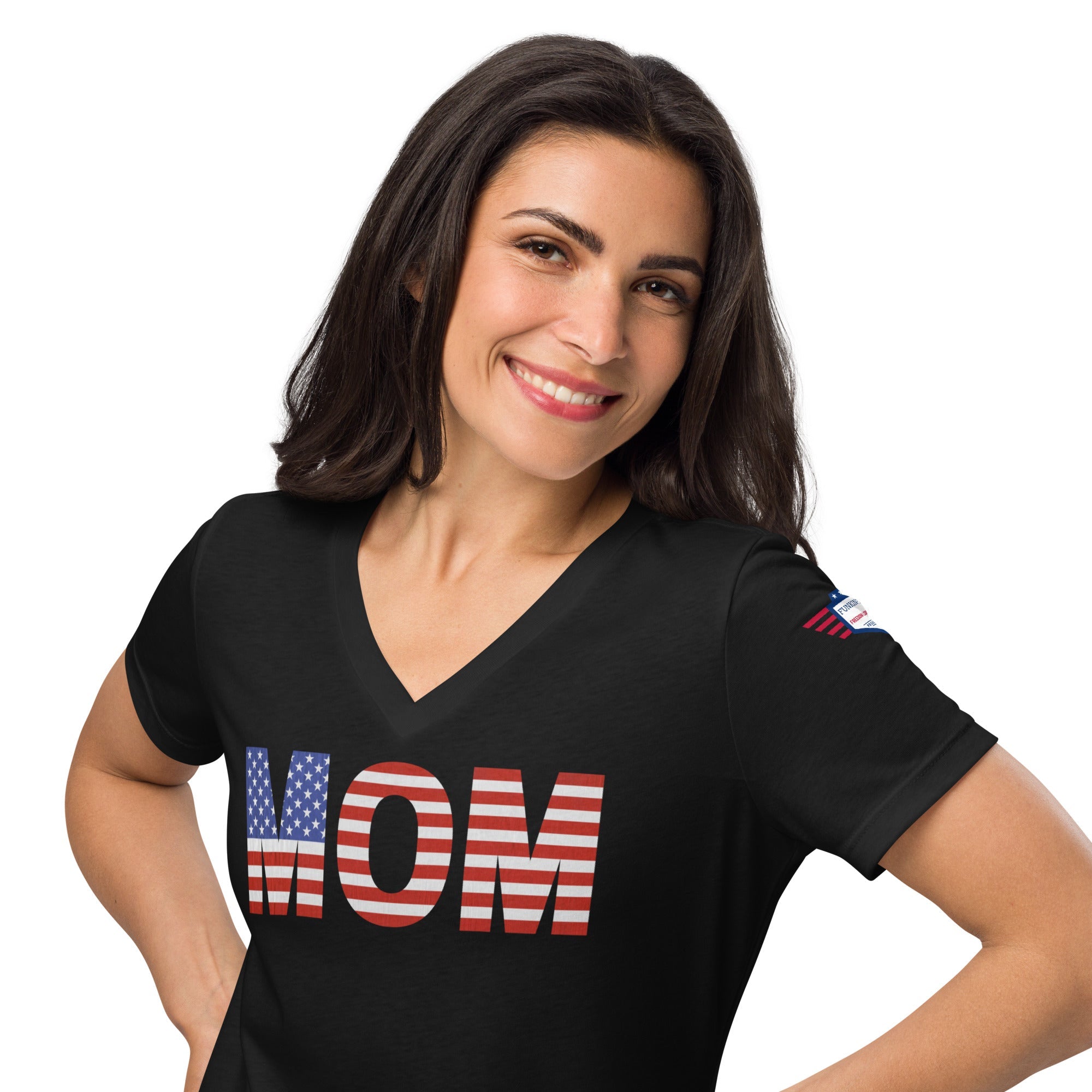 Mom USA - Women’s relaxed v-neck t-shirt